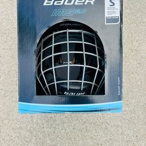 Bauer IMS 5.0 Black Helmet with Silver Cage